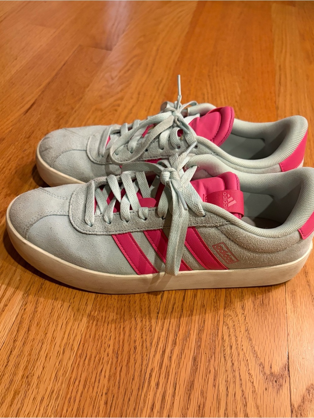 Adidas Women's Aqua and Pink Sneakers